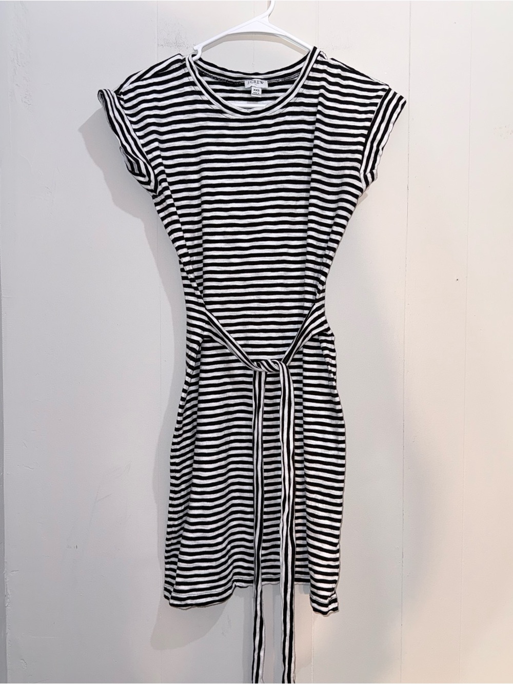 J.Crew Factory Striped Tie-Waist T-Shirt Dress XXS